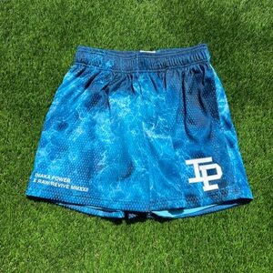 Blue Athletic Shorts with Logo